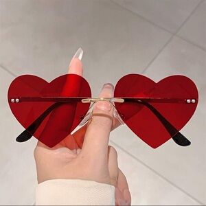 Heart-Shaped Red Sunglasses